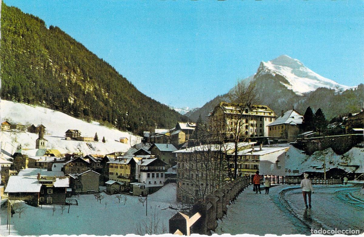 Postales: Postal de Morzine, Descente du Bourg y Pointe de Nyon en los Alpes franceses