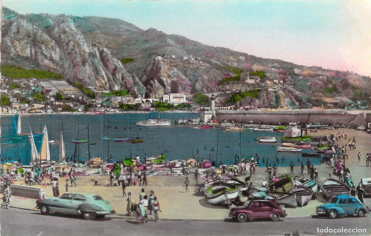 Postales: Postal de Menton Francia Vista del Puerto y Playa