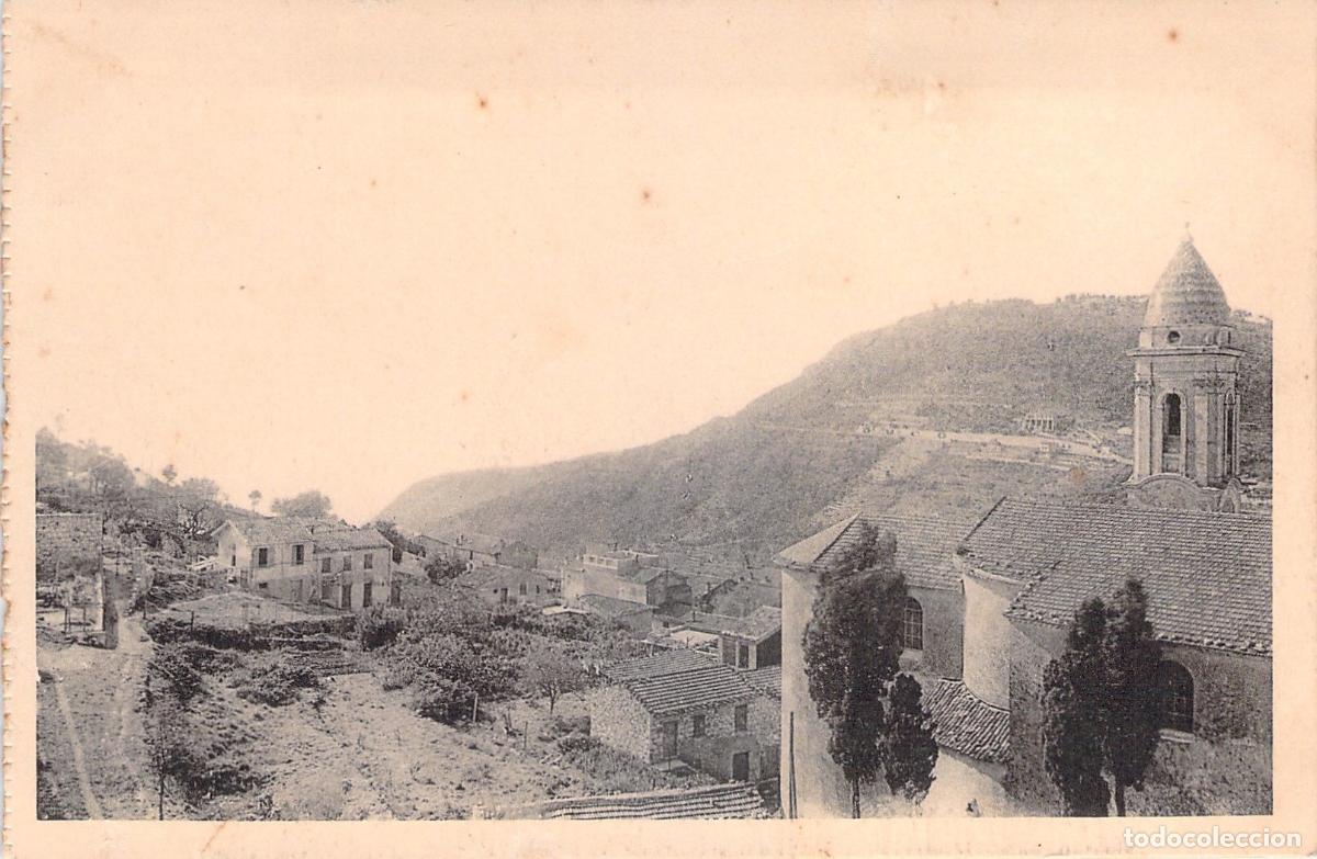 Postales: Postal de La Turbie, Vista de la Iglesia desde el Trofeo de los Alpes