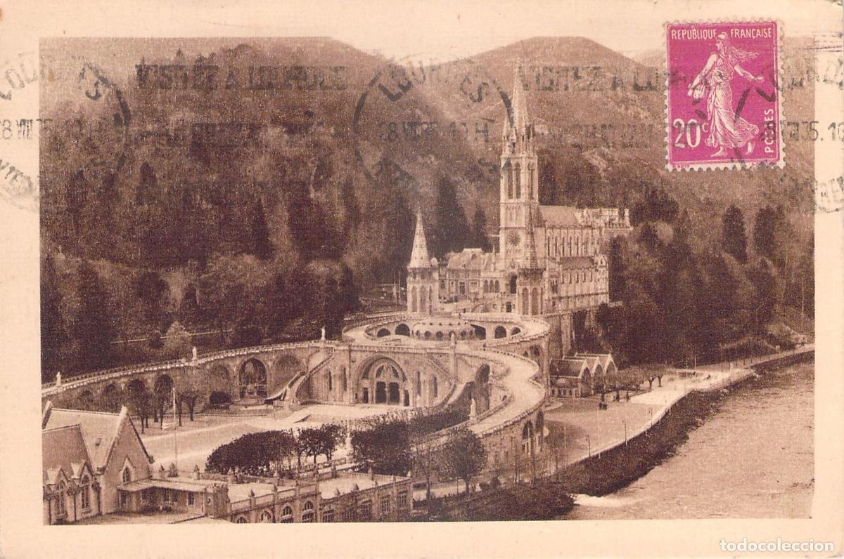 Postales: Postal de la Bas&iacute;lica de Lourdes, Francia