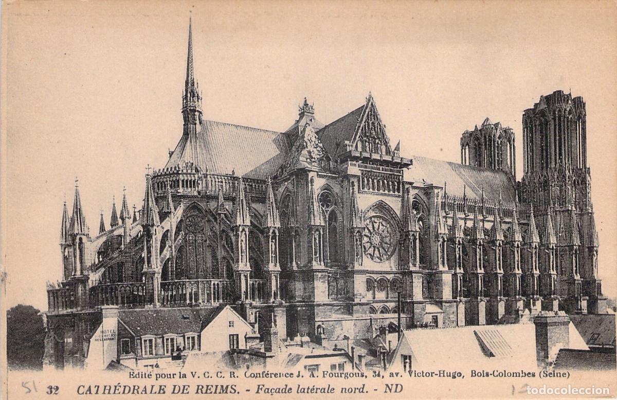 Postales: Postal de la Catedral de Reims, Fachada Lateral Norte