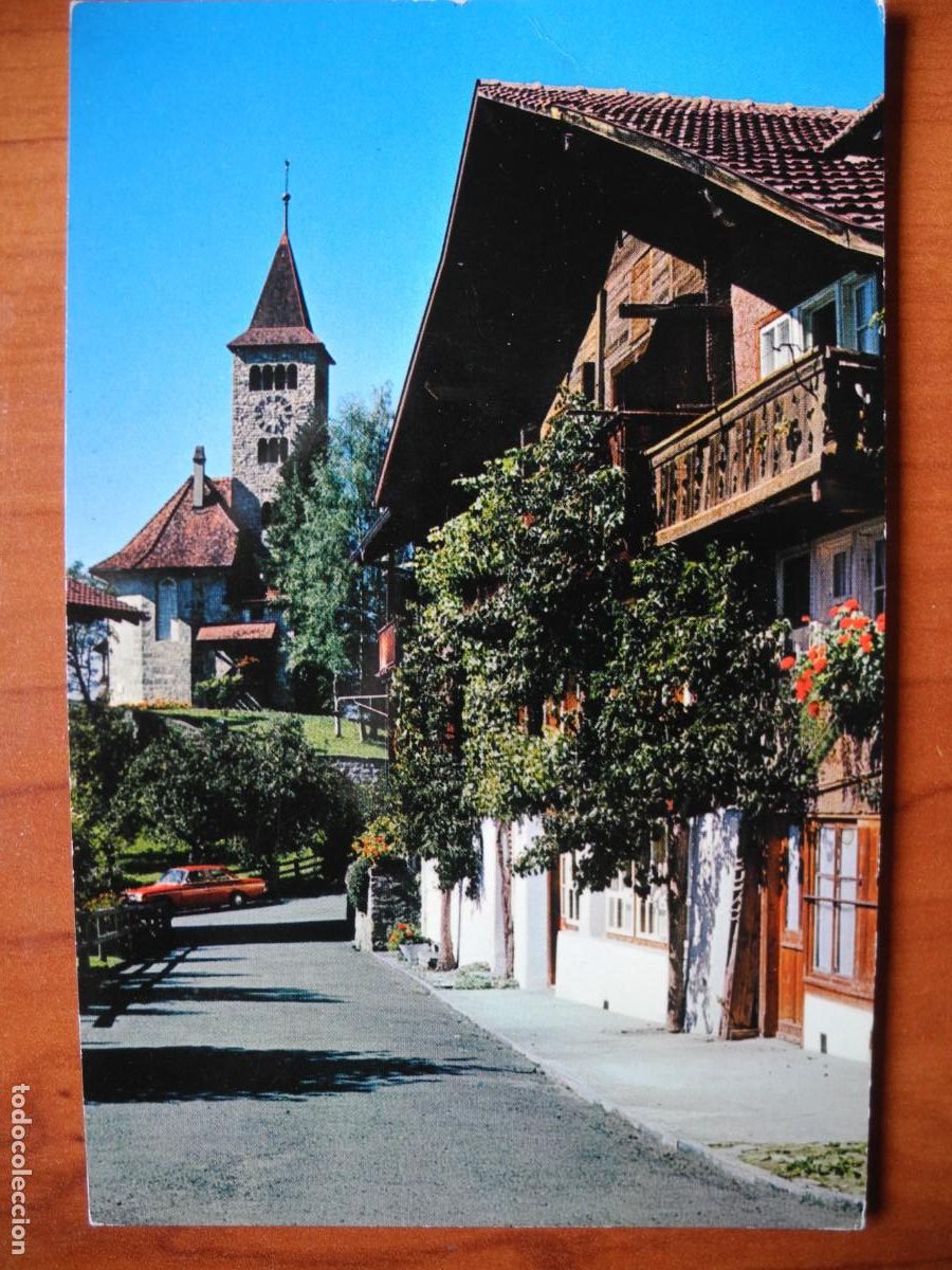 Postales: Brienz. Iglesia. Suiza. Circulada 1981