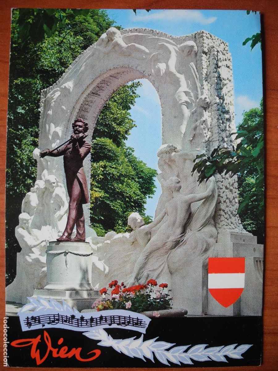 Postales: Viena. Johann Straus. Austria. Circulada 1982