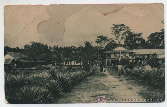 Postales: Guinea Continental. Concesión Izaguirre y cia.en Río Benito.Publicidad Pabellón Colonial E.I.A.1929 - Foto 1 - 19014987