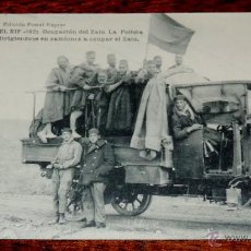 Postales: CAMPAÑA DEL RIF, 1921, OCUPACION DEL ZAIO, LA POLICIA INDIGENA DIRIGIENDOSE EN CAMIONMES A OCUPAR EL. Lote 47243988