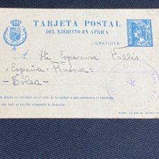 Postales: POSTAL DEL EJERCITO EN ÁFRICA. 1922 SELLO DE LA COMPAÑÍA LEGIÓN DE EXTRANJEROS. ENVIADA BOLEA HUESCA. Lote 291905163