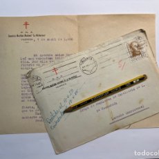 Postales: REGULARES CABALLERIA NO.1.. SOBRE Y CARTA SANATORIO LA MALVARROSA, VALENCIA - LARACHE (A.1950)