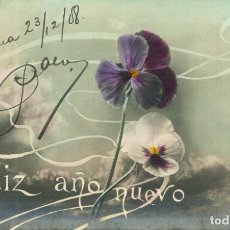 Postales: FLORES Y FELIZ AÑO NUEVO-HABANA AÑO 1908- SELLO DE CUBA-FOTOGRÁFICA