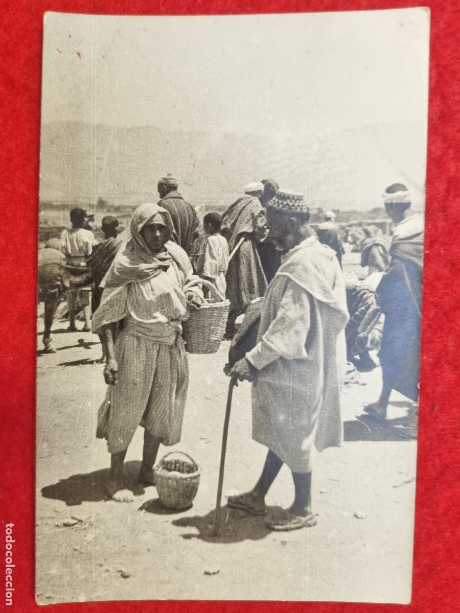 Postales: POSTAL SANJURJO MARRUECOS FOTOGRAFICA 1954 MERCADO O ZOCO ORIGINAL P2480