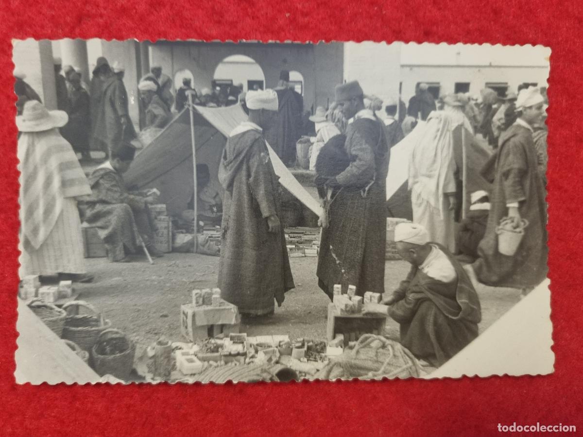 Postales: POSTAL SANJURJO MARRUECOS FOTOGRAFICA 1955 MERCADO O ZOCO ORIGINAL P2482