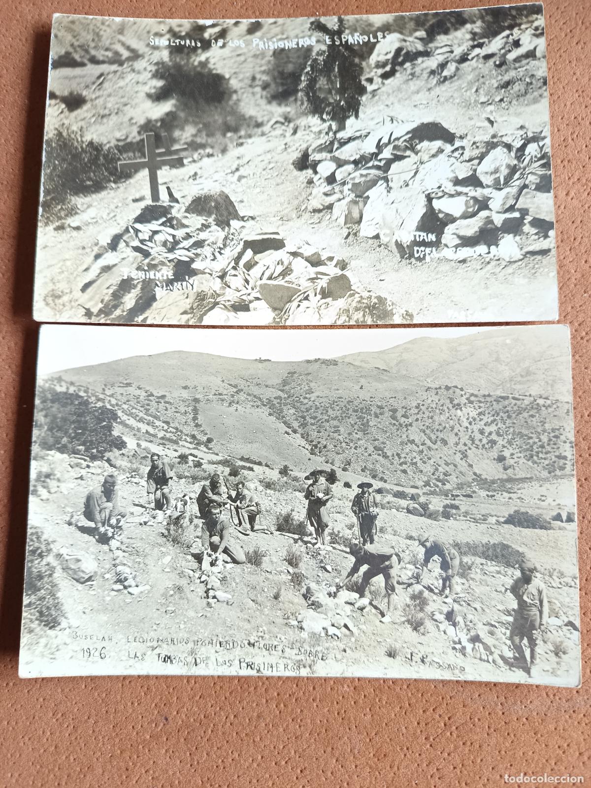 Postales: GUERRA RIF ALHUCEMAS SEPULTURAS PRISIONEROS ESPA&Ntilde;OLES. BUSELAH 1926 CAPITAN F. LOPEZ DE RODA Y MARIN
