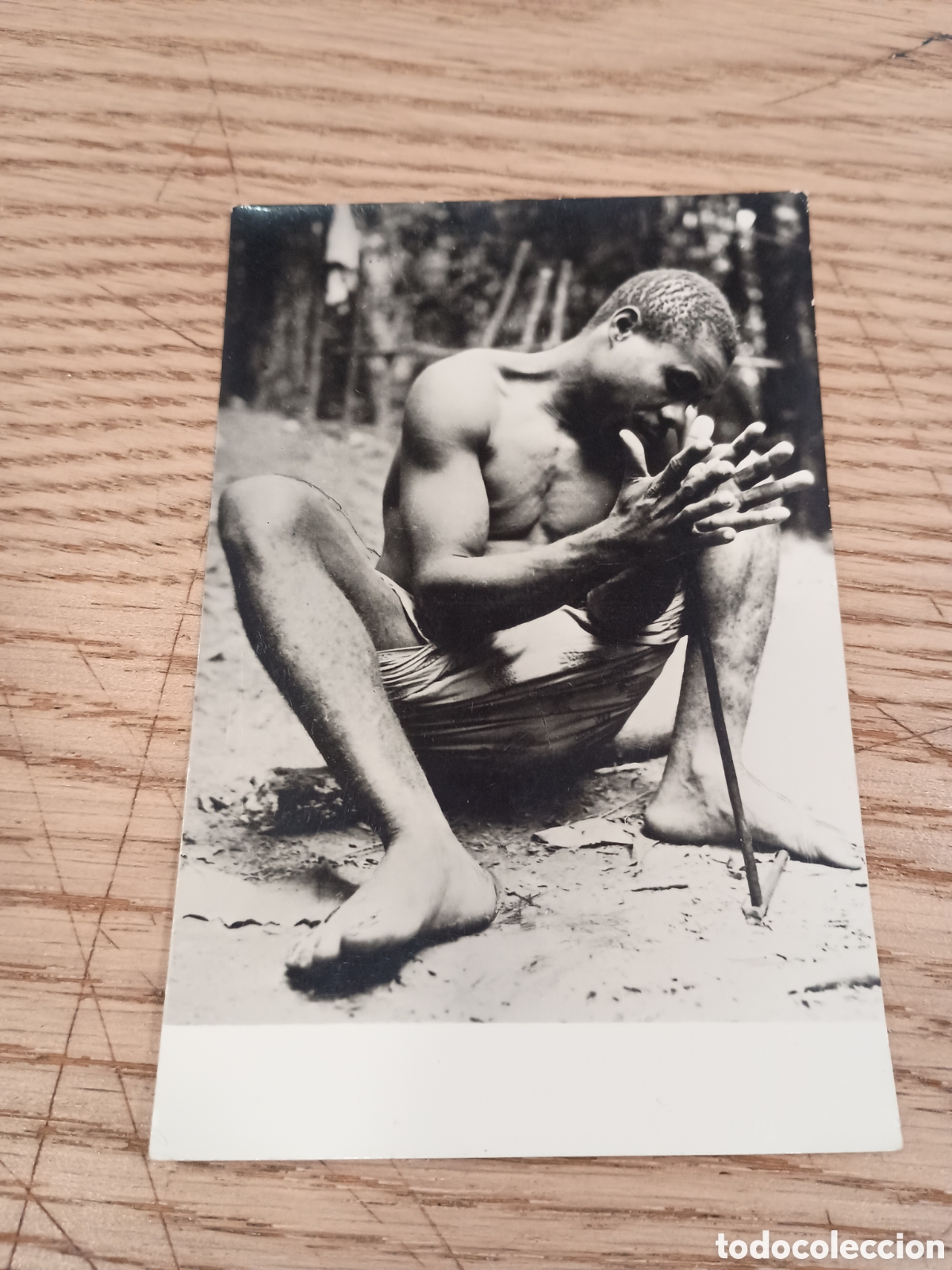 Cartoline: R&Iacute;O MUNI (GUINEA ESPA&Ntilde;OLA) - HACIENDO FUEGO - FOTO &rdquo;CALIFORNIA&rdquo;, BATA