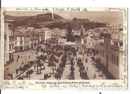 Postales: ANTIGUA POSTAL TETUAN PLAZA DE JOSE ANTONIO PRIMO DE RIVERA CENSURA MILITAR