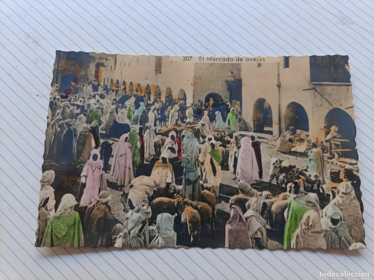Postales: El mercado de ovejas, postal de &eacute;poca