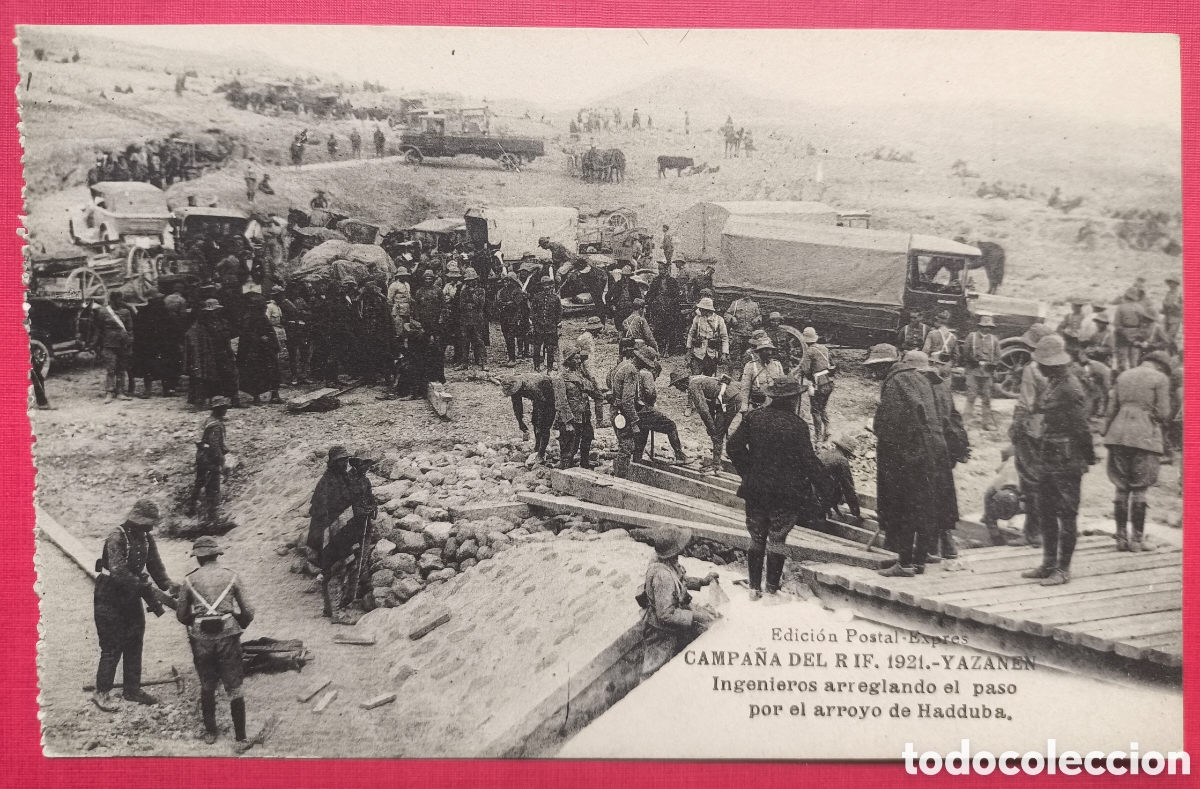 Postales: RIF CAMPA&Ntilde;A ARROYO HADDUBA GUERRA DE MARRUECOS POSTAL ANIMADA 1921