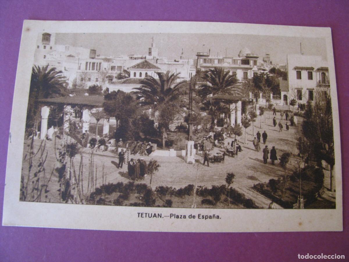 Postales: ANTIGUA POSTAL DE TETUAN. PLAZA DE ESPA&Ntilde;A. ARRIBAS. ESCRITA 1942.