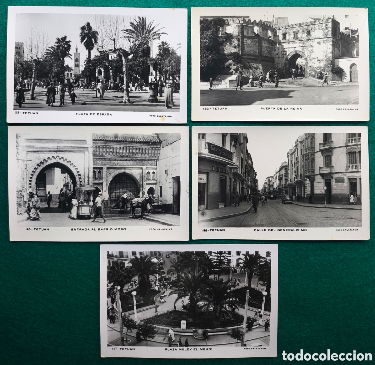 Postales: TETUAN POSTAL FOTOGR&Aacute;FICA LOTE 5 FOT&Oacute;GRAFO CALATAYUD C. 1955