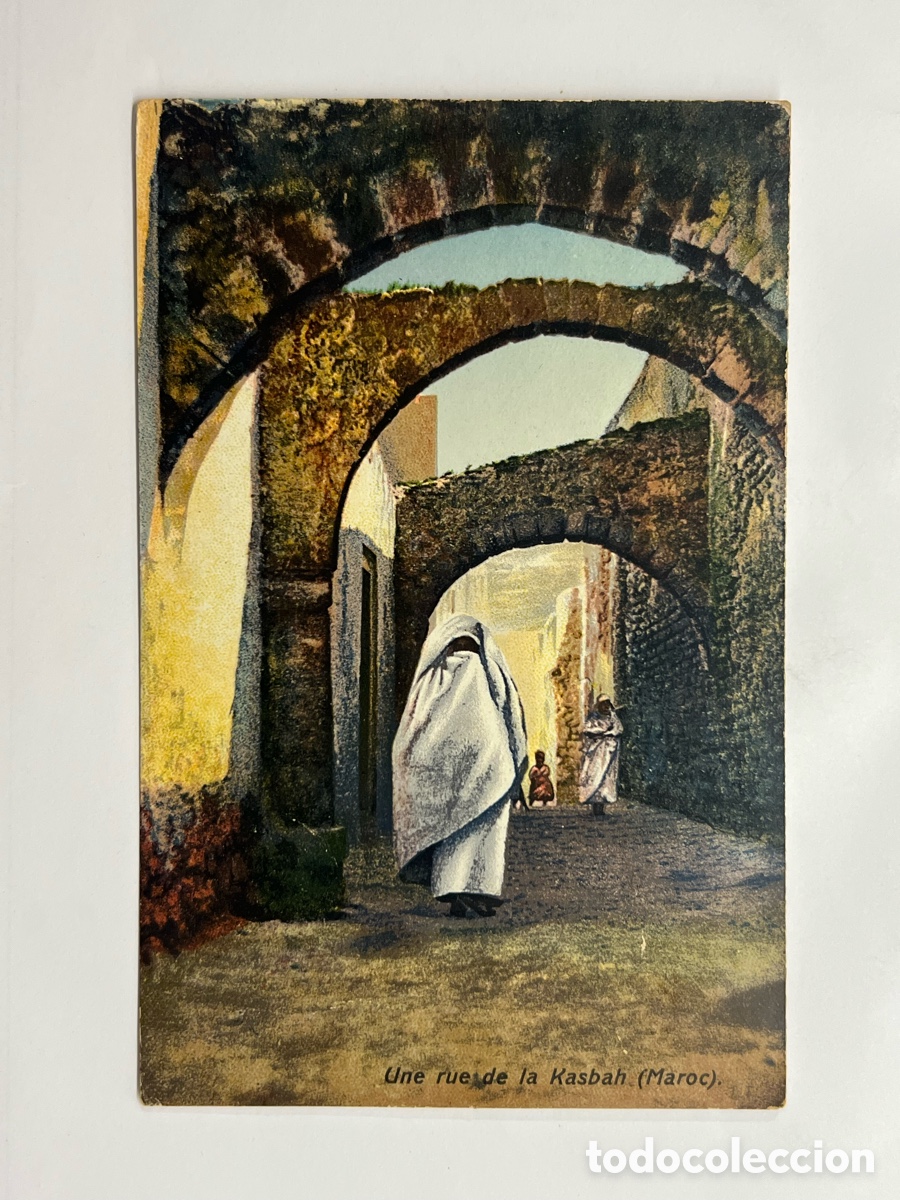 Postales: Une ruende la Kasbah (Maroc) Postal con Censura Militar TETU&Aacute;N, circulada desde T&aacute;nger a Sevilla