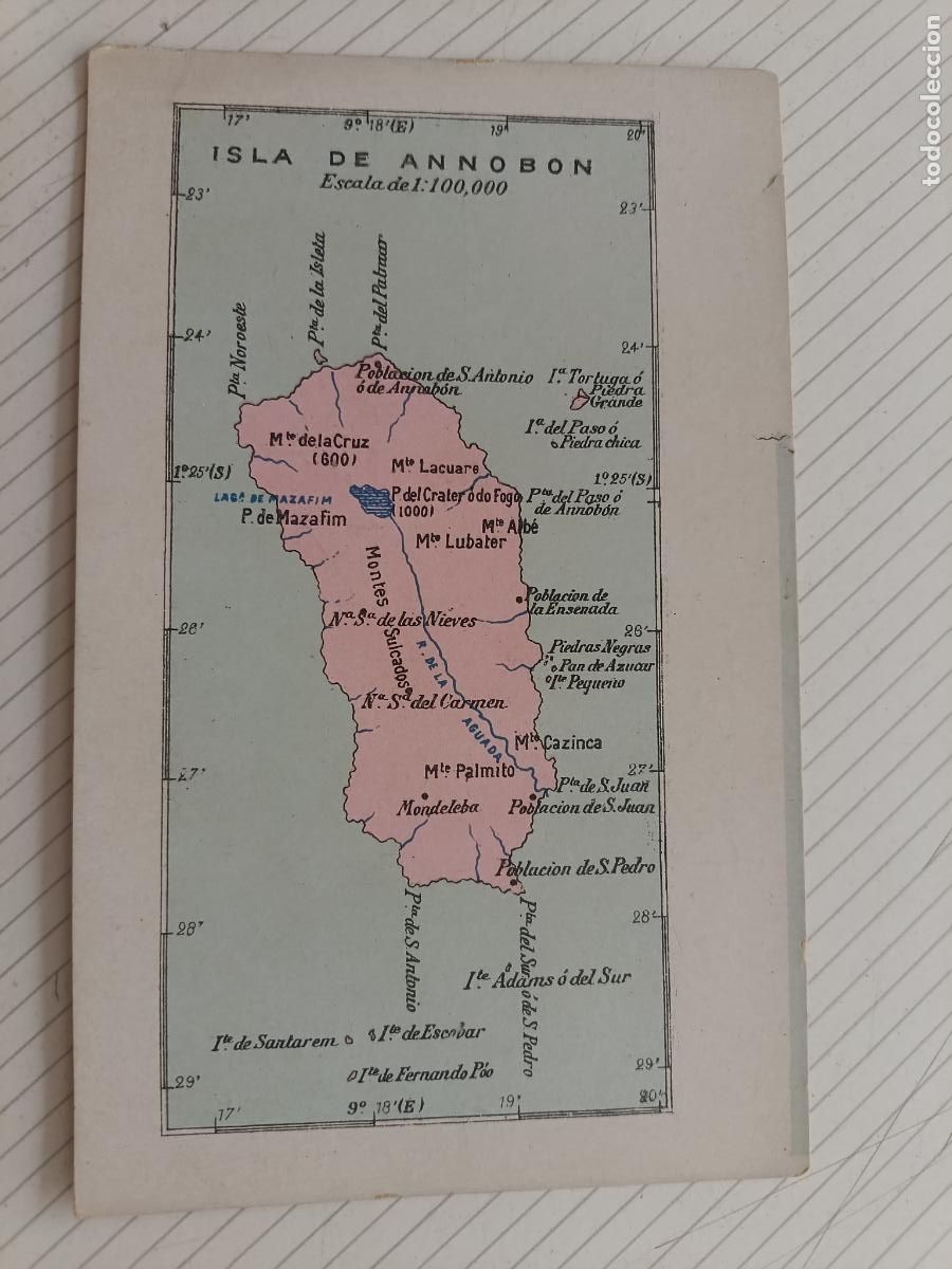 Postales: GUINEA ESPA&Ntilde;OLA - POSTAL ISLA DE ANNOBON - ATLAS GEOGR&Aacute;FICO DE ESPA&Ntilde;A Y PORTUGAL
