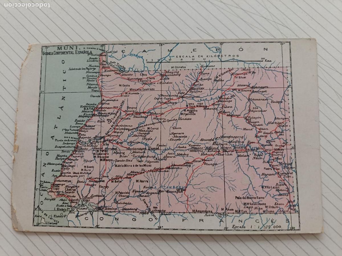 Postales: RIO MUNI, GUINEA ESPA&Ntilde;OLA - POSTAL ATLAS GEOGR&Aacute;FICO DE ESPA&Ntilde;A Y PORTUGAL