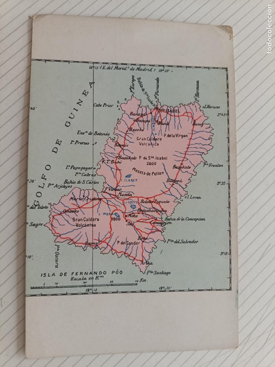 Postales: FERNANDO POO, GUINEA ESPA&Ntilde;OLA - POSTAL ATLAS GEOGR&Aacute;FICO DE ESPA&Ntilde;A Y PORTUGAL