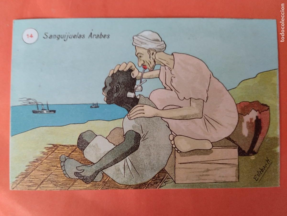 Postales: LARACHE POSTAL. SANGUIJUELAS ARABES. ILUSTRADOR ESTEBAN H. N&ordm;14. CARICATURAS