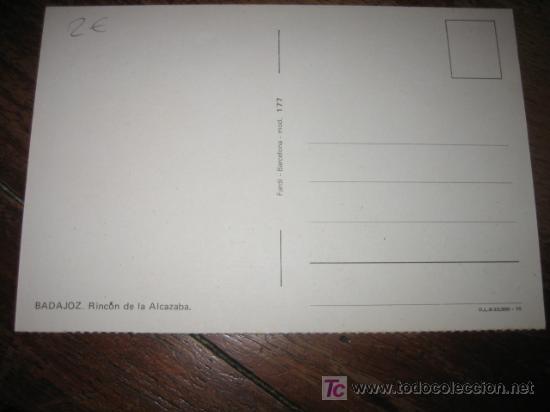 Postales: BADAJOZ    RINCON DE LA ALCAZABA - Foto 2