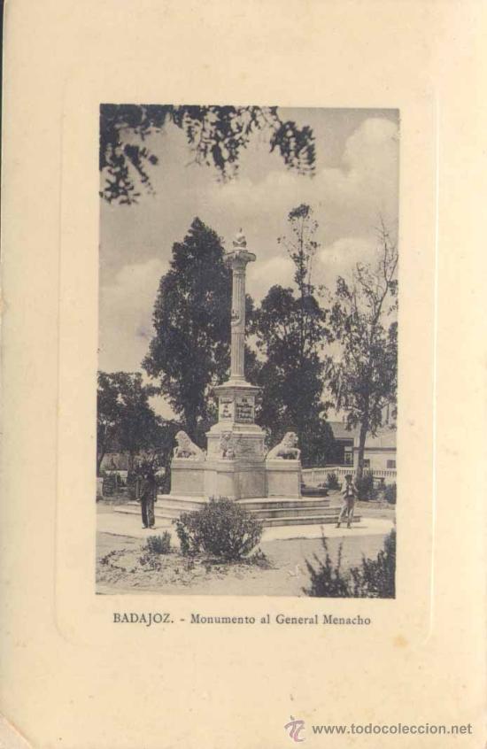 Postales: BADAJOZ.-MONUMENTO AL GENERAL MENACHO - Foto 1