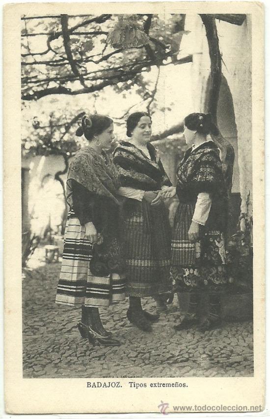 Postales: TARJETA POSTAL DE BADAJOZ - TIPOS EXTREME&Ntilde;OS - Foto 1