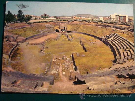 Postales: POSTAL DE MÉRIDA, BADAJOZ, EXTREMADURA. AÑO 1964. ANFITEATRO ROMANO SIGLO I A.C. 452.