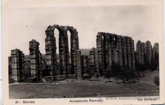 Postales: M&Eacute;RIDA (BADAJOZ).- ACUEDUCTO ROMANO - Foto 1