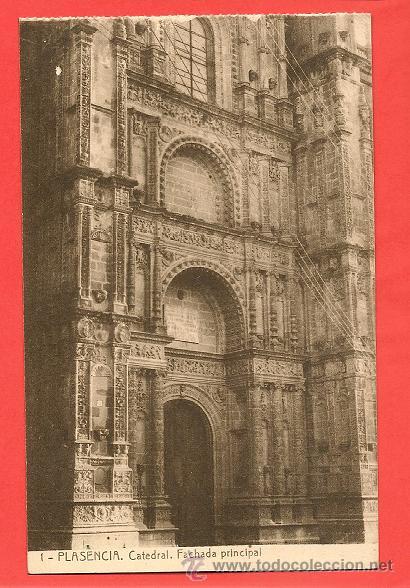 Postkarten: POSTAL PLASENCIA CACERES  1 catedral  fachada principal, fot Thomas eds pepe Diez