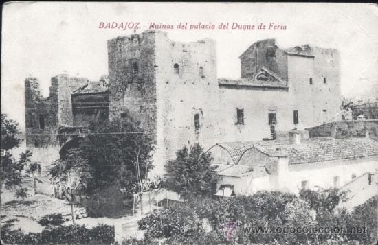 Postales: BADAJOZ.- RUINAS DEL PALACIO DEL DUQUE DE FERIA - Foto 1