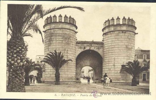 Postales: BADAJOZ.- PUERTA DE PALMAS - Foto 1
