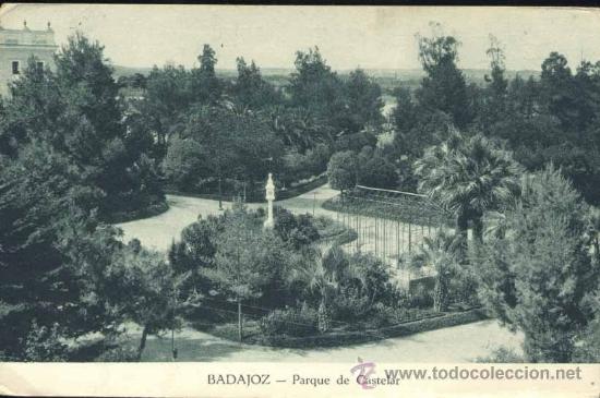 Postales: BADAJOZ.- PARQUE DE CASTELAR - Foto 1