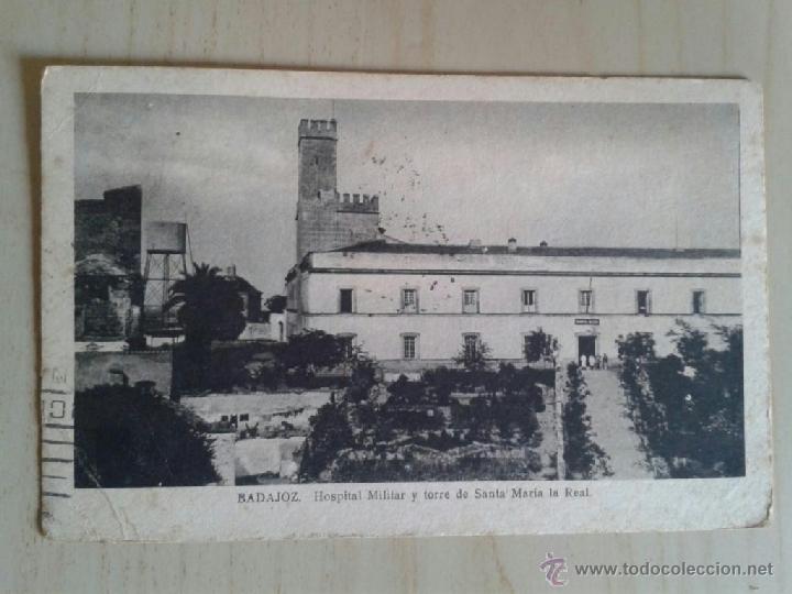 Postales: Postal antigua Badajoz. Hospital Militar. Circulada el 19/10/1942. - Foto 1 - 39974235