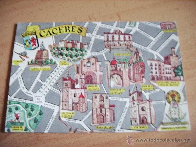 Postales: CACERES   -- `PLANO DE LA CIUDAD  -- - Foto 1