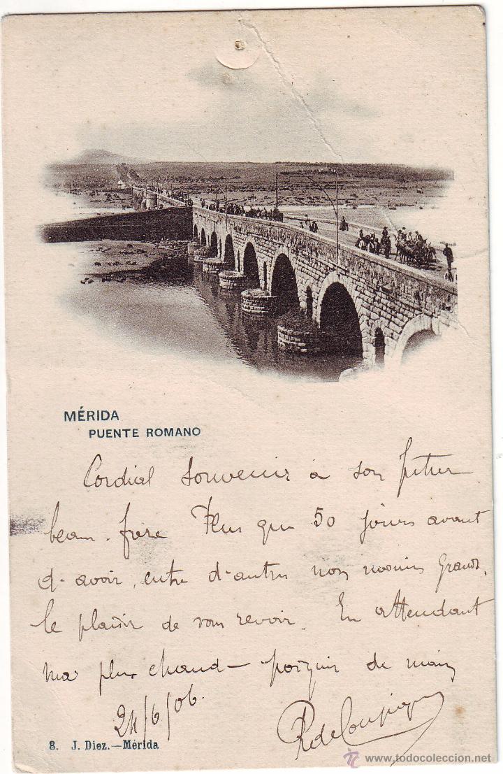 Postales: PB-34  MERIDA. PUENTE ROMANO - Foto 1