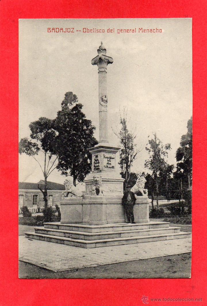 Postales: badajoz. obelisco del general menacho - Foto 1