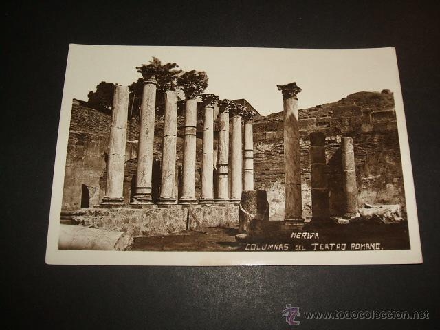 Postales: MERIDA BADAJOZ COLUMNAS DEL TEATRO ROMANO - Foto 1