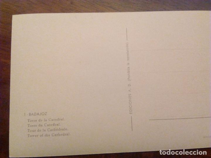 Postales: Badajoz. 1-Torre de La Catedral. Ediciones A.D. - Foto 2