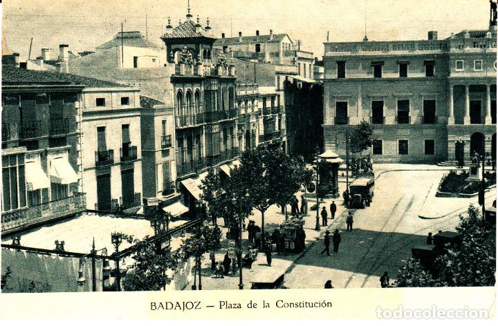 POSTAL BADAJOZ .- PLAZA DE LA CONSTITUCIÓN -EDICIÓN M.DURÁN ---EXCELENTE---- (Postales - España - Extremadura Antigua (hasta 1939))