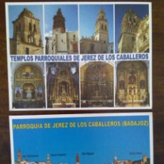 Postales: PAREJA DE POSTALES DE JEREZ DE LOS CABALLEROS. PARROQUIA Y TEMPLOS.EDITA PARROQUIA DE JEREZ DE LOS C. Lote 347529913