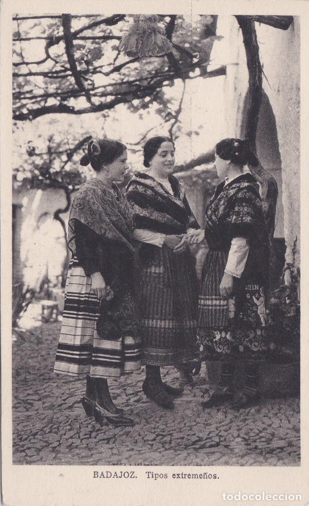 Postales: BADAJOZ - TIPOS EXTREME&Ntilde;OS - EDICIONES M. ARRIBAS, ZARAGOZA - Foto 1