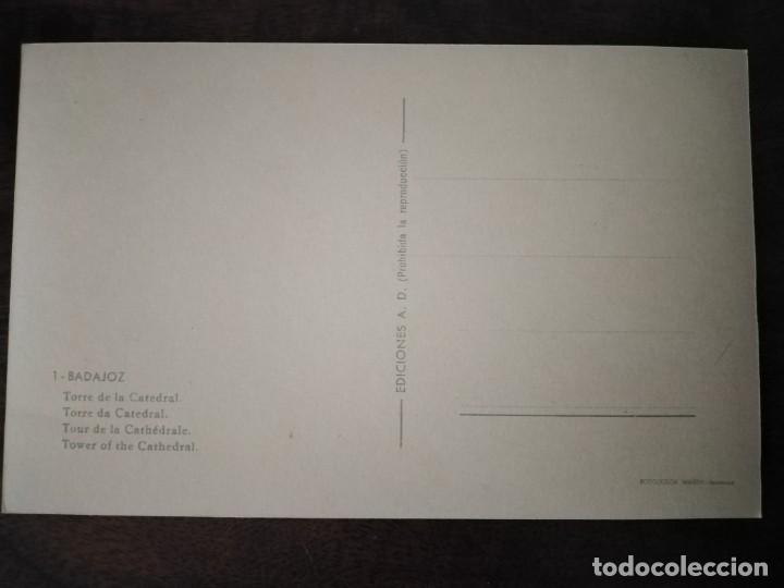 Postales: 1_ Badajoz. Torre de la Catedral. Ediciones A. D. - Foto 3