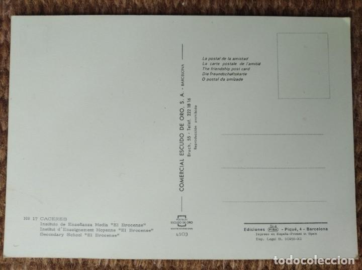 Postales: CACERES - INSTITUTO EL BROCENSE - ESCUDO DE ORO - Foto 2
