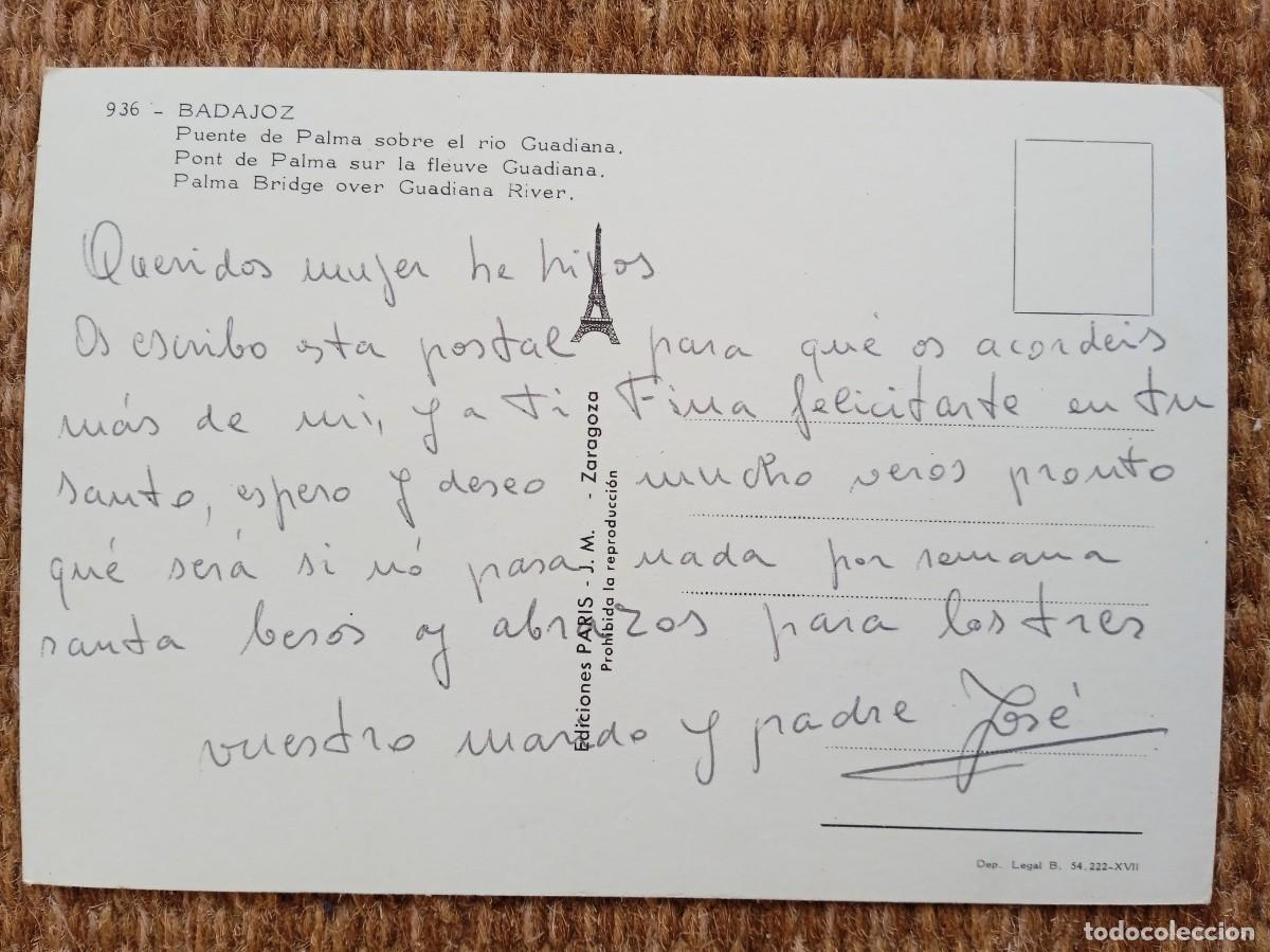 Postales: BADAJOZ - PUENTE DE PALMA - Foto 2