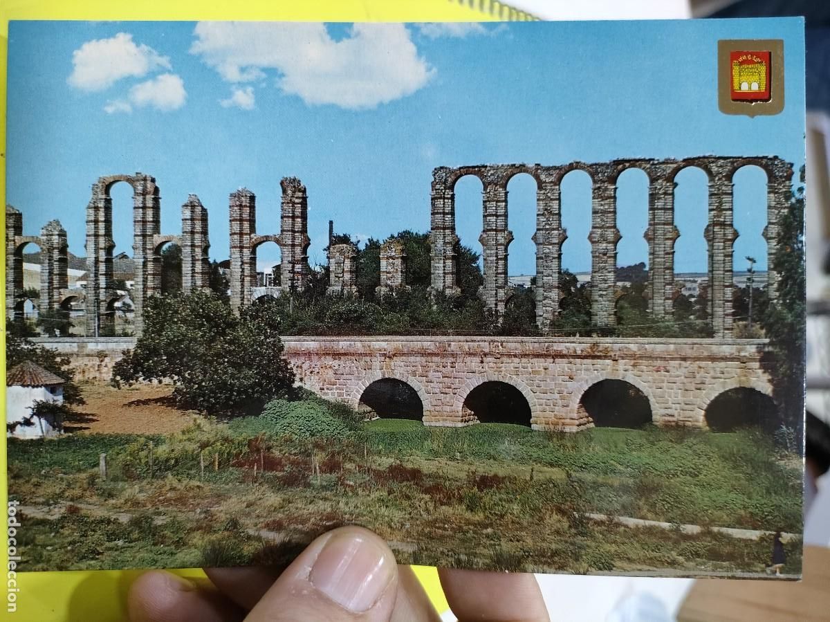 Postales: Postal MERIDA Badajoz Fuente Romana Sobre el R&iacute;o Albarregas en la Camino de la Plata Acueducto Los