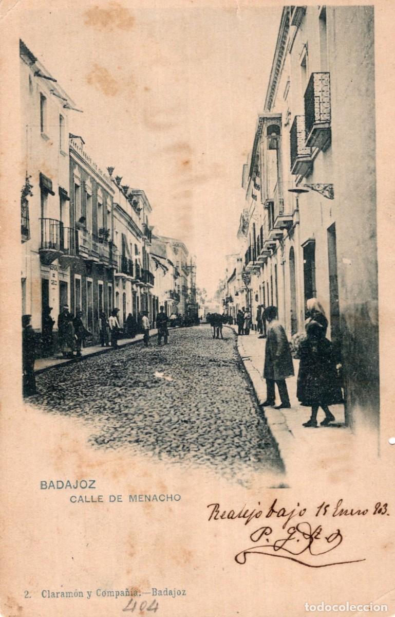 Postales: BADAJOZ. CALLE DE MENACHO. - Foto 1