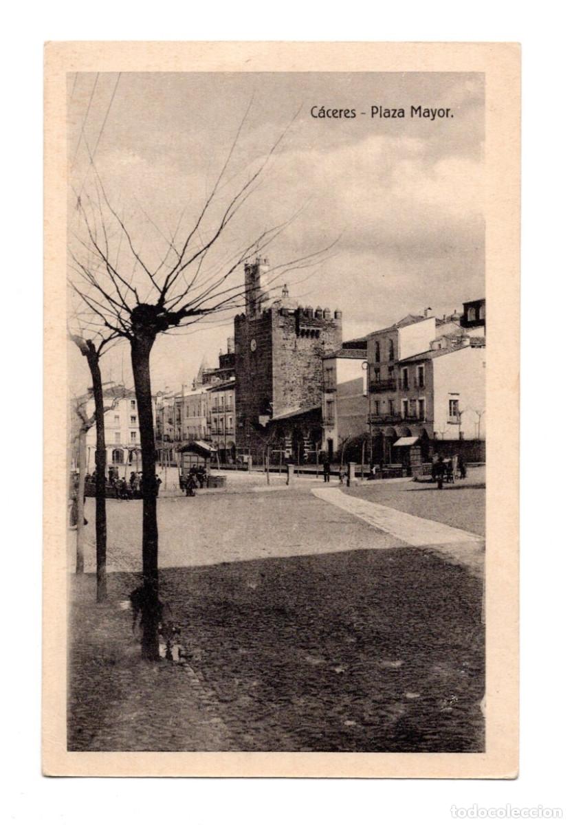 Postales: C&Aacute;CERES.- PLAZA MAYOR. EULOGIO BLASCO. - Foto 1